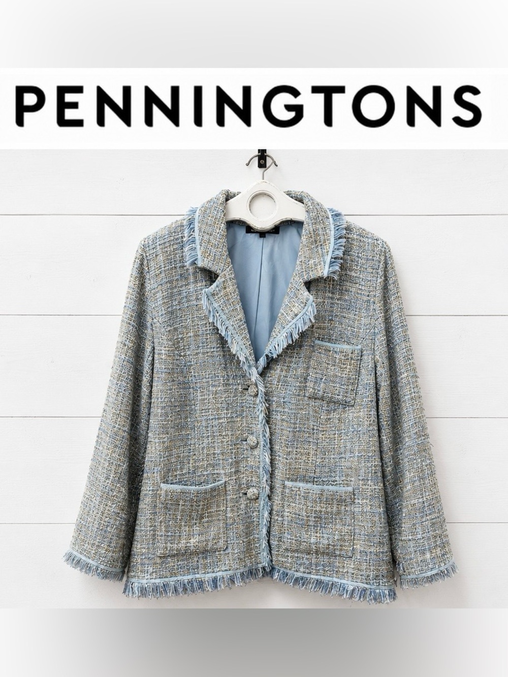 PENNINGTONS Fringe Tweed Jacket – Size 18